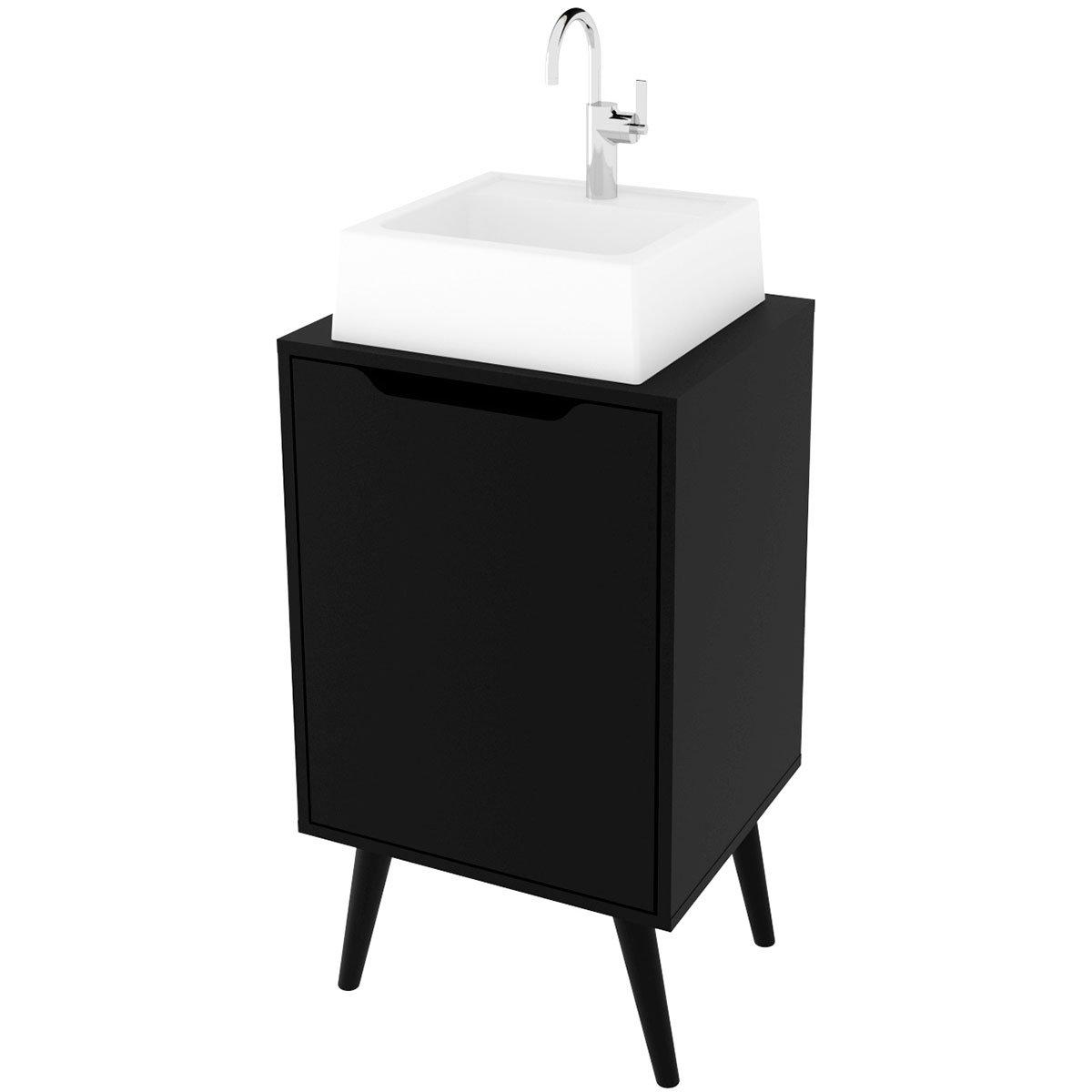 11 gabinete para banheiro 45 cm cuba quadrada 1 porta retro