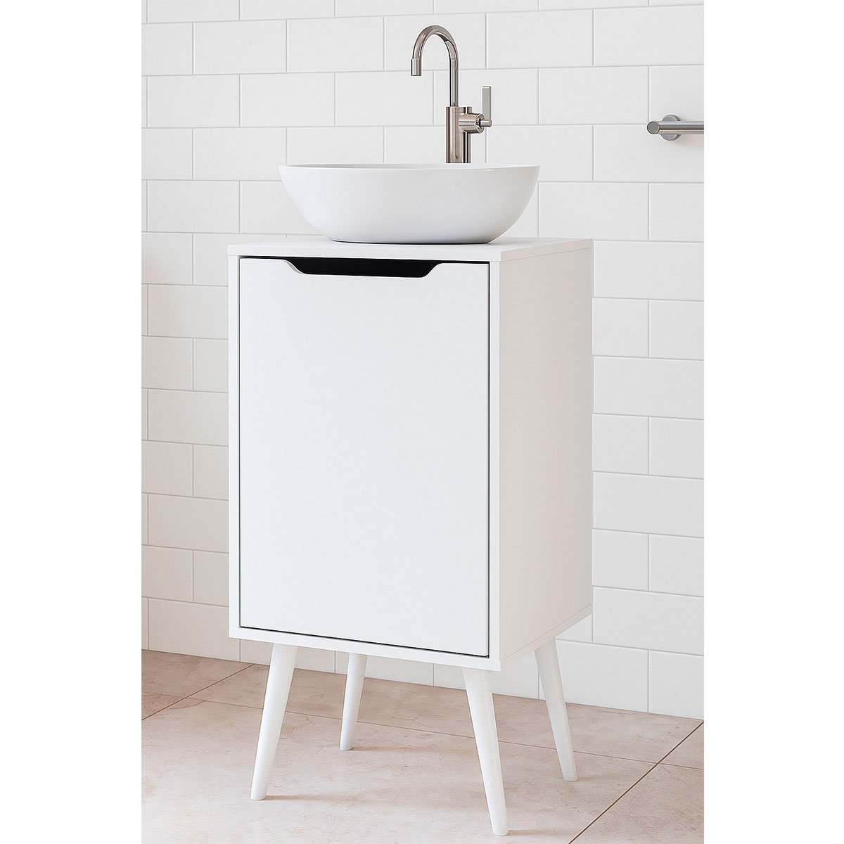 08 gabinete para banheiro 45 cm cuba redonda 1 porta retro