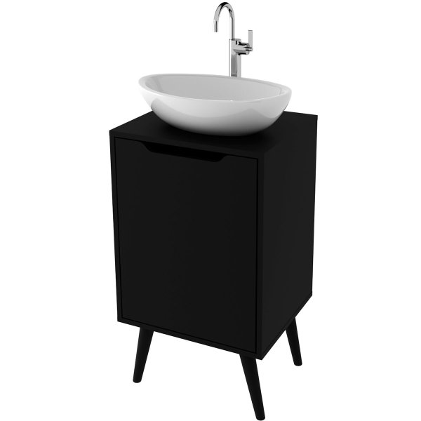 10 gabinete para banheiro 45 cm cuba redonda 1 porta retro