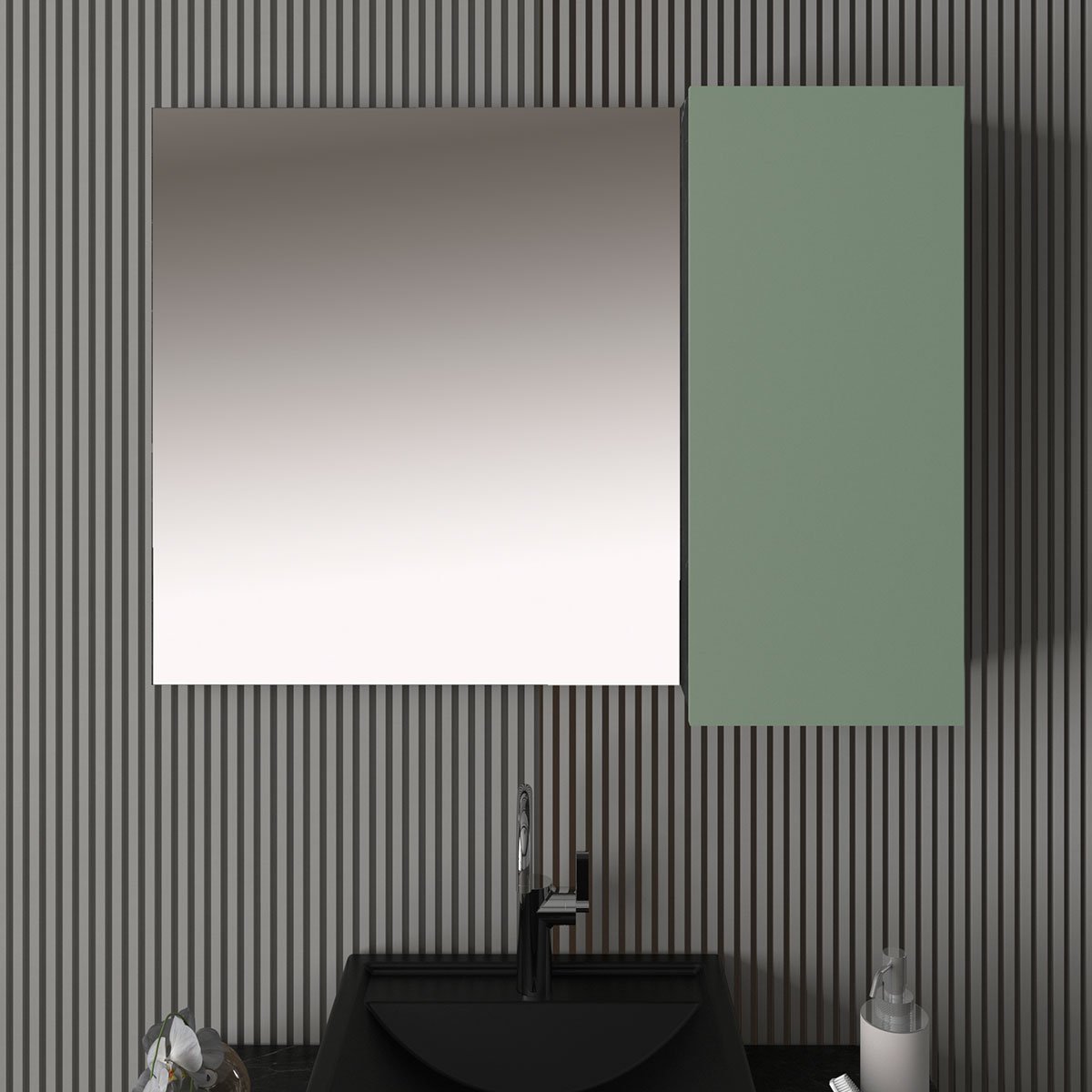 20 espelheira para banheiro 80 cm com 1 porta marina