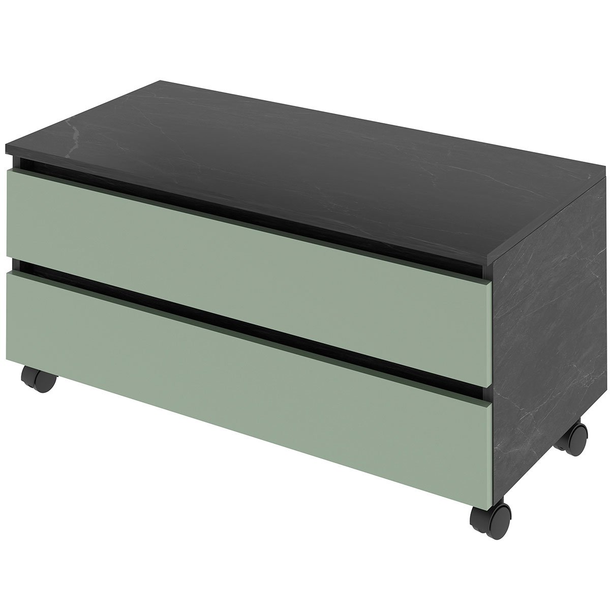 19 balcao para gabinete de banheiro 2 gavetas com rodizios