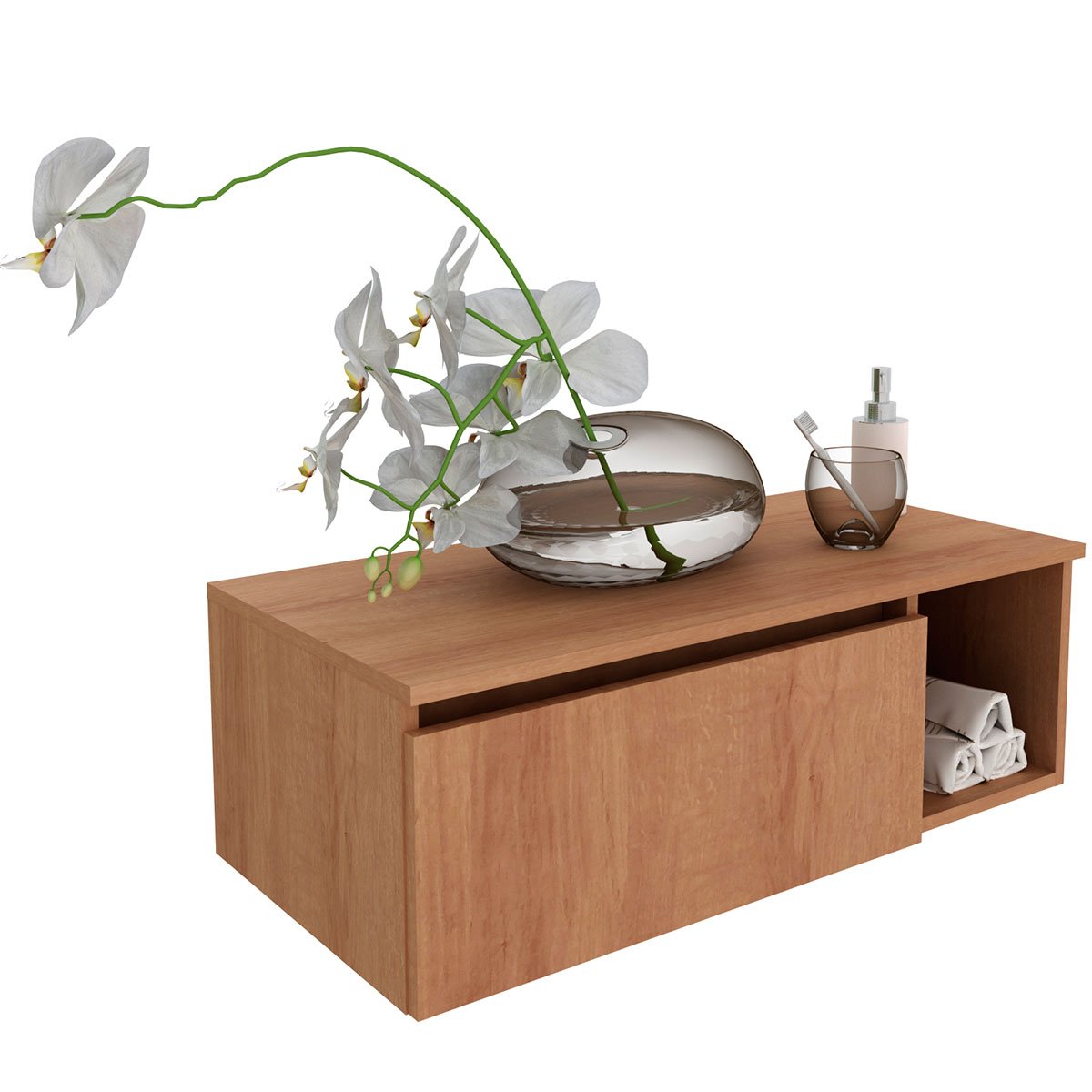 04 gabinete de banheiro 80 cm com 1 porta e nicho marina