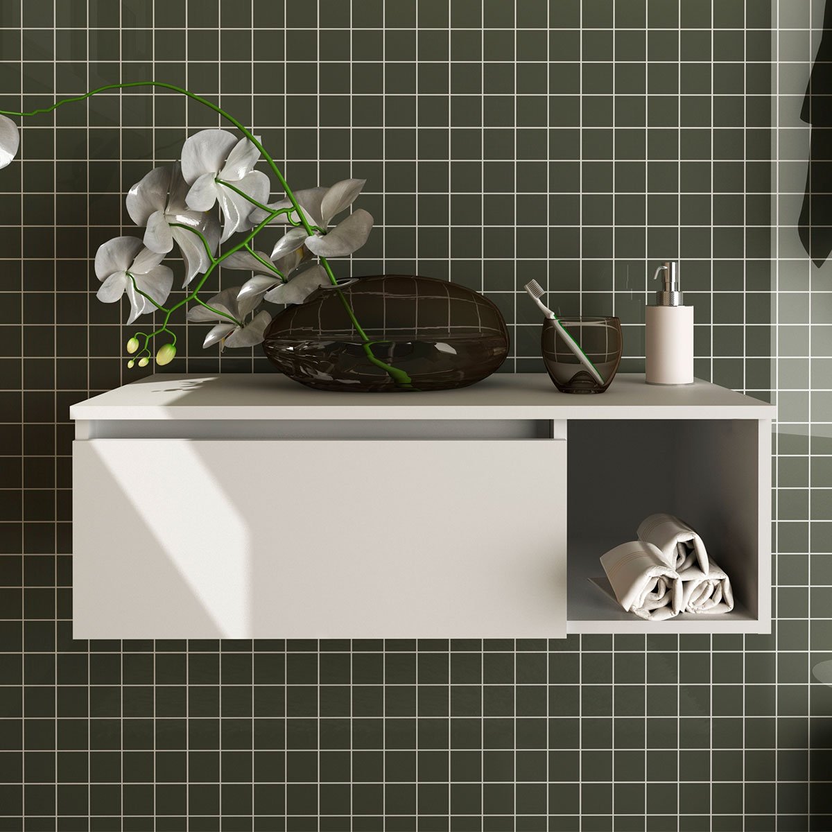 12 gabinete de banheiro 80 cm com 1 porta e nicho marina