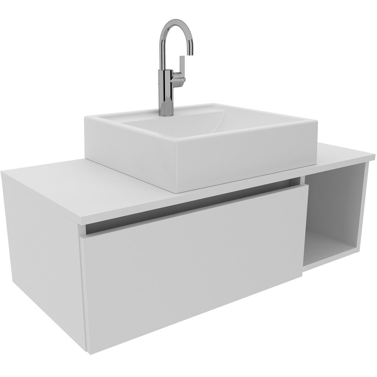 16 gabinete de banheiro 80 cm com cuba 1 porta e nicho