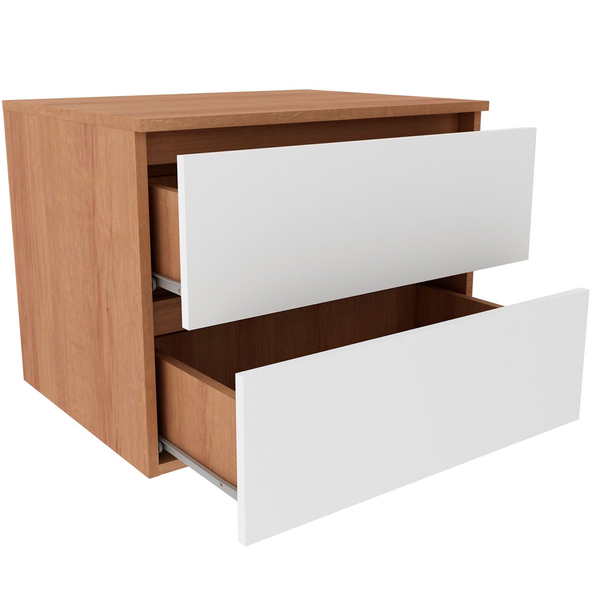 02 gabinete de banheiro 60 cm com 2 gavetas joana