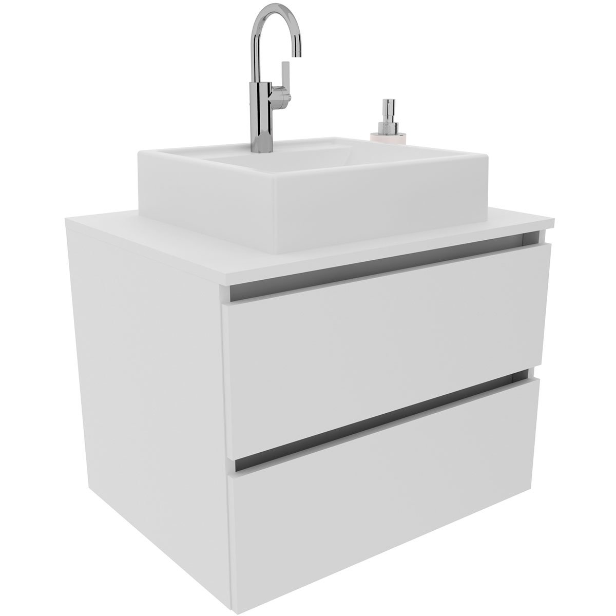 04 gabinete de banheiro 60 cm 2 gavetas com cuba joana