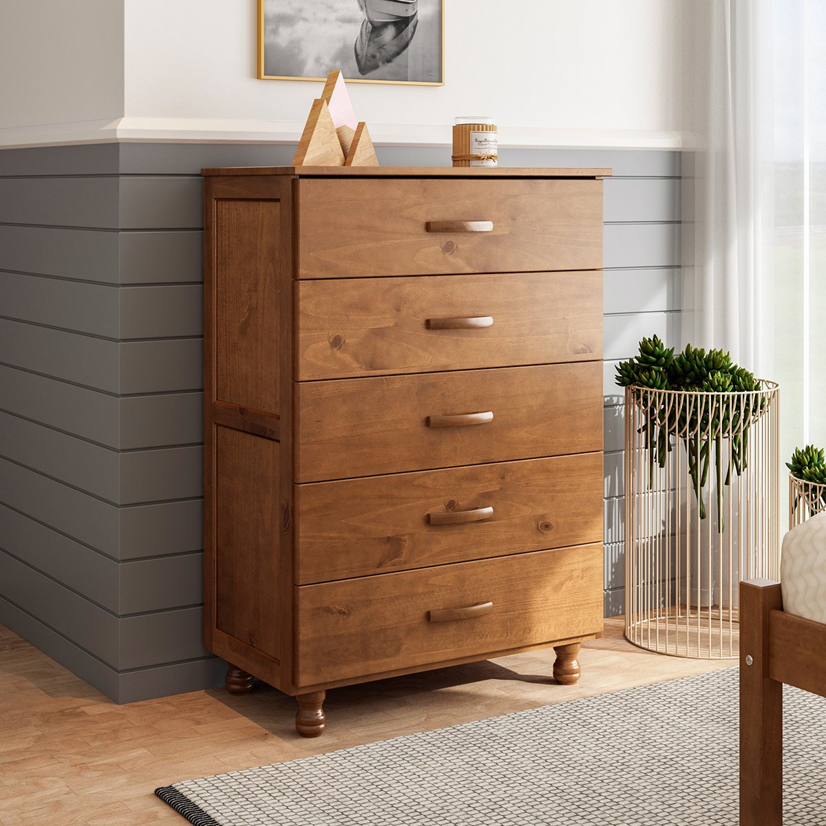 11 comoda 5 gavetas 100 madeira rustica pandora