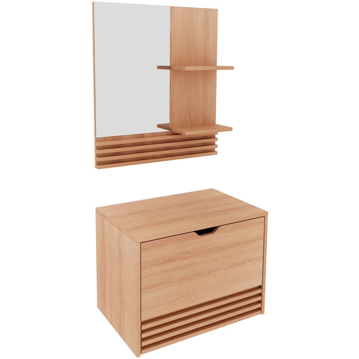 01 kit gabinete e espelheira de banheiro 60 cm samia