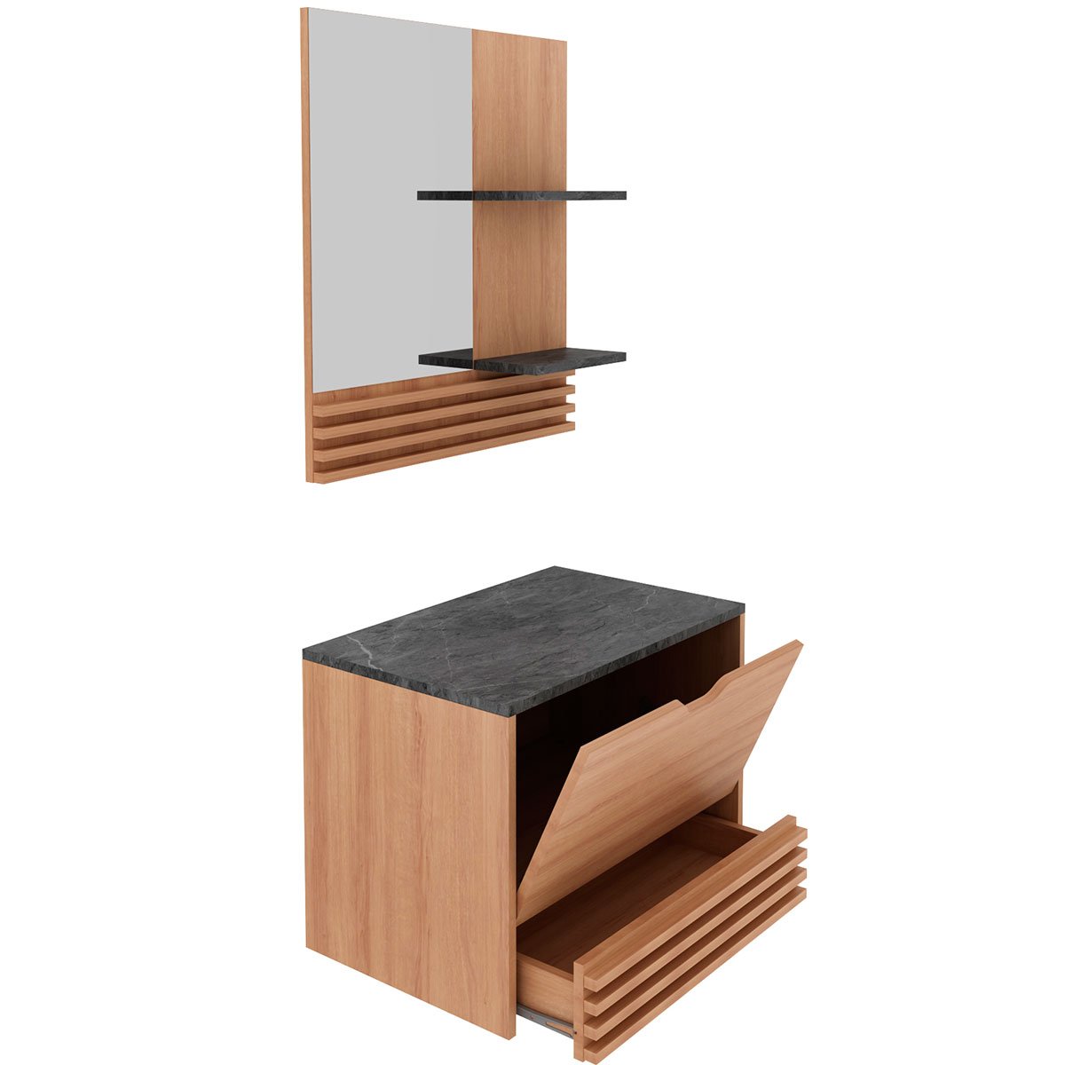 09 kit gabinete e espelheira de banheiro 60 cm samia