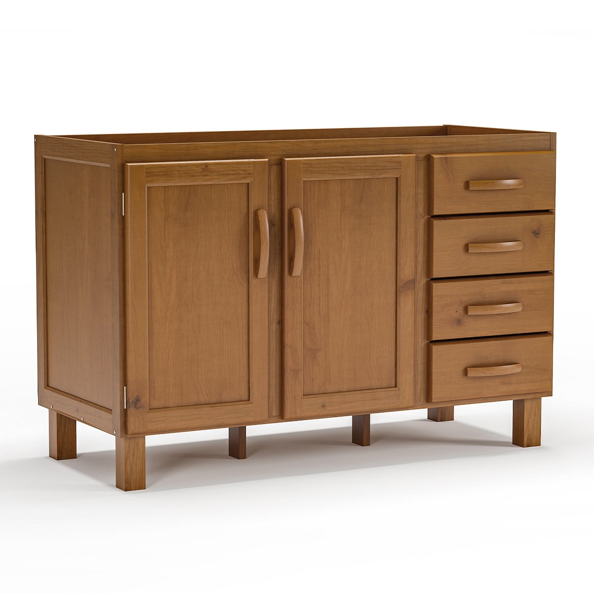 01 balcao de pia para cozinha 120 cm 2 portas 4 gavetas frida