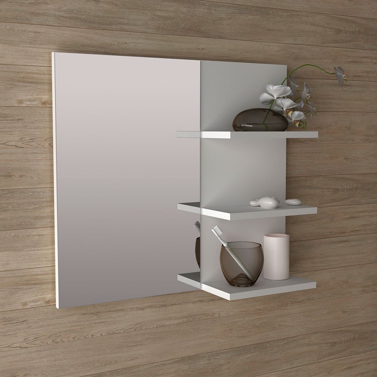 09 espelheira para banheiro 60 cm 3 prateleiras romana