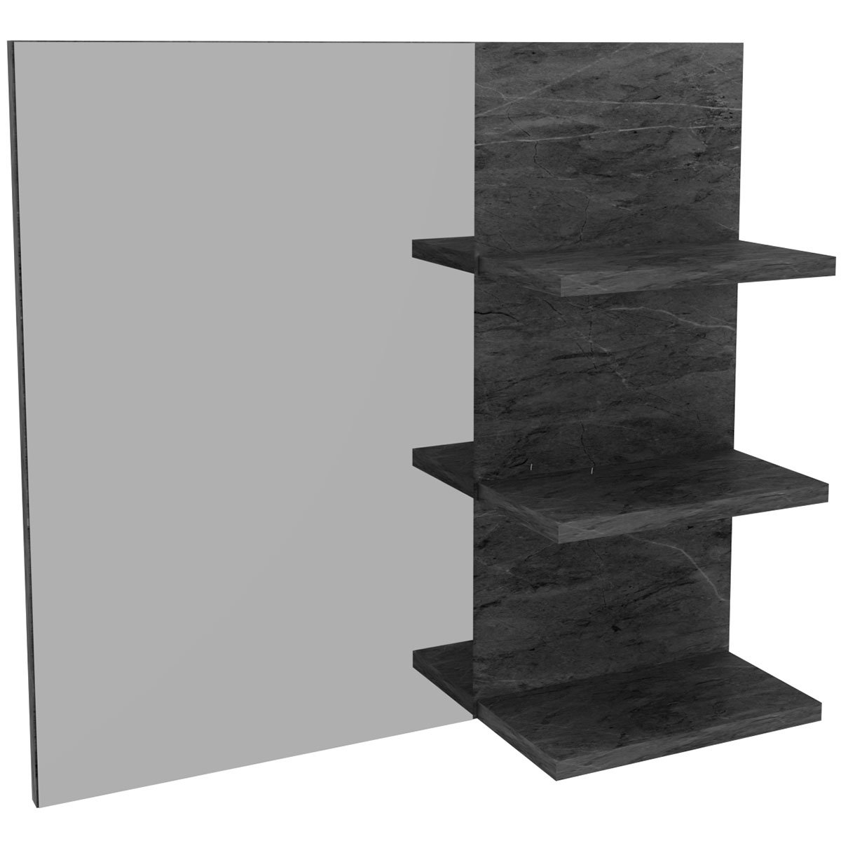 16 espelheira para banheiro 60 cm 3 prateleiras romana