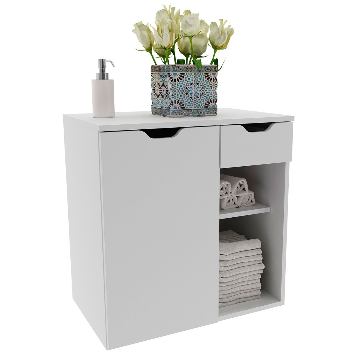 09 gabinete de banheiro 60 cm 1 porta 1 gaveta romana