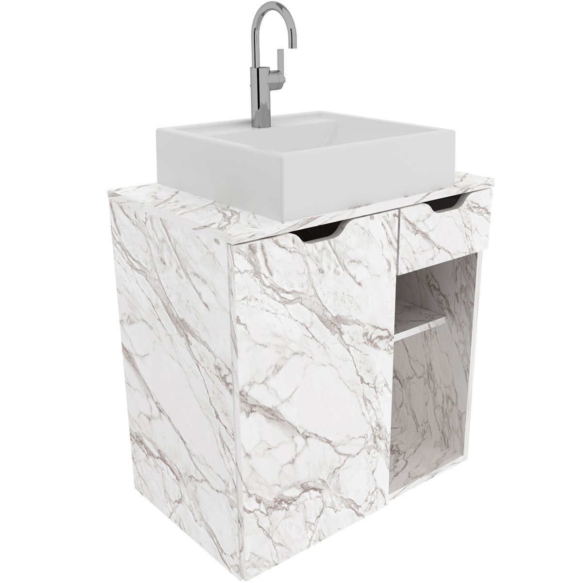 10 gabinete de banheiro 60 cm 1 porta com cuba romana