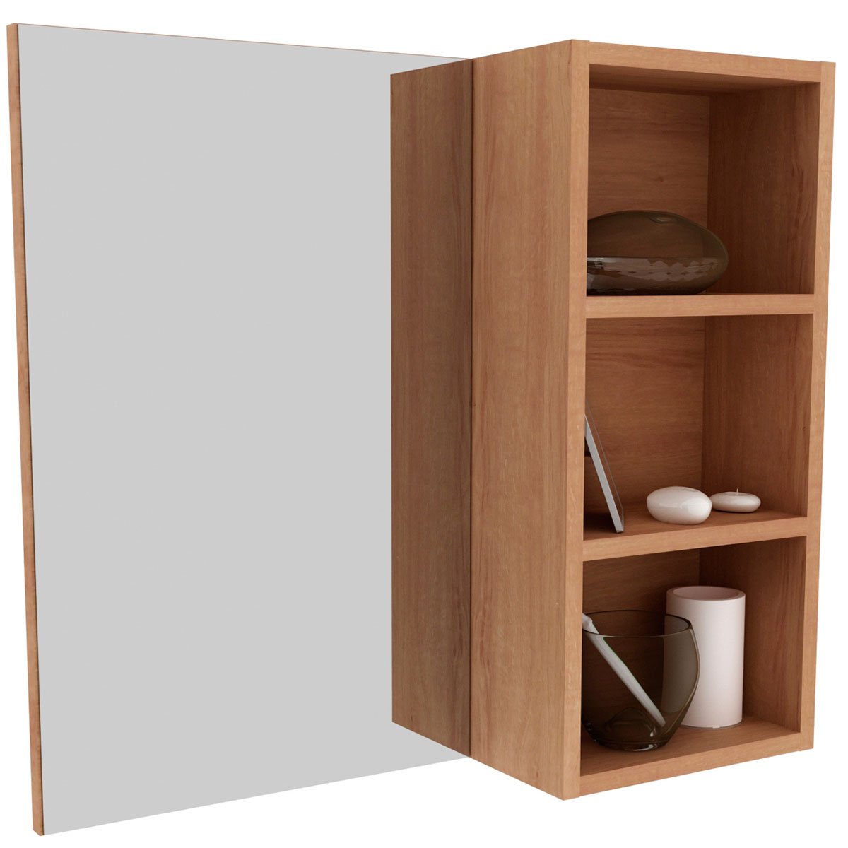 01 espelheira para banheiro 60 cm 3 nichos valente