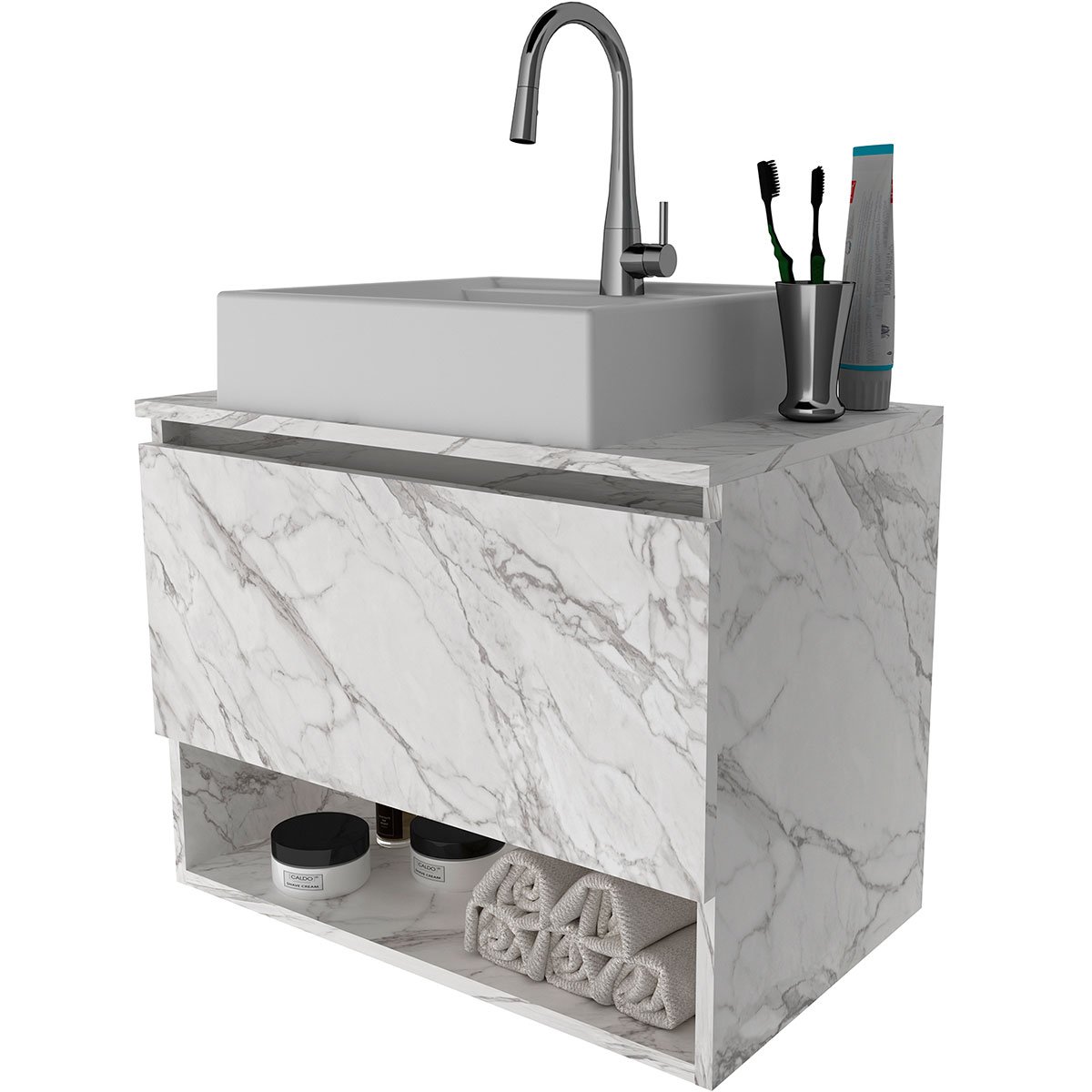 12 gabinete de banheiro 60 cm 1 porta com cuba valente