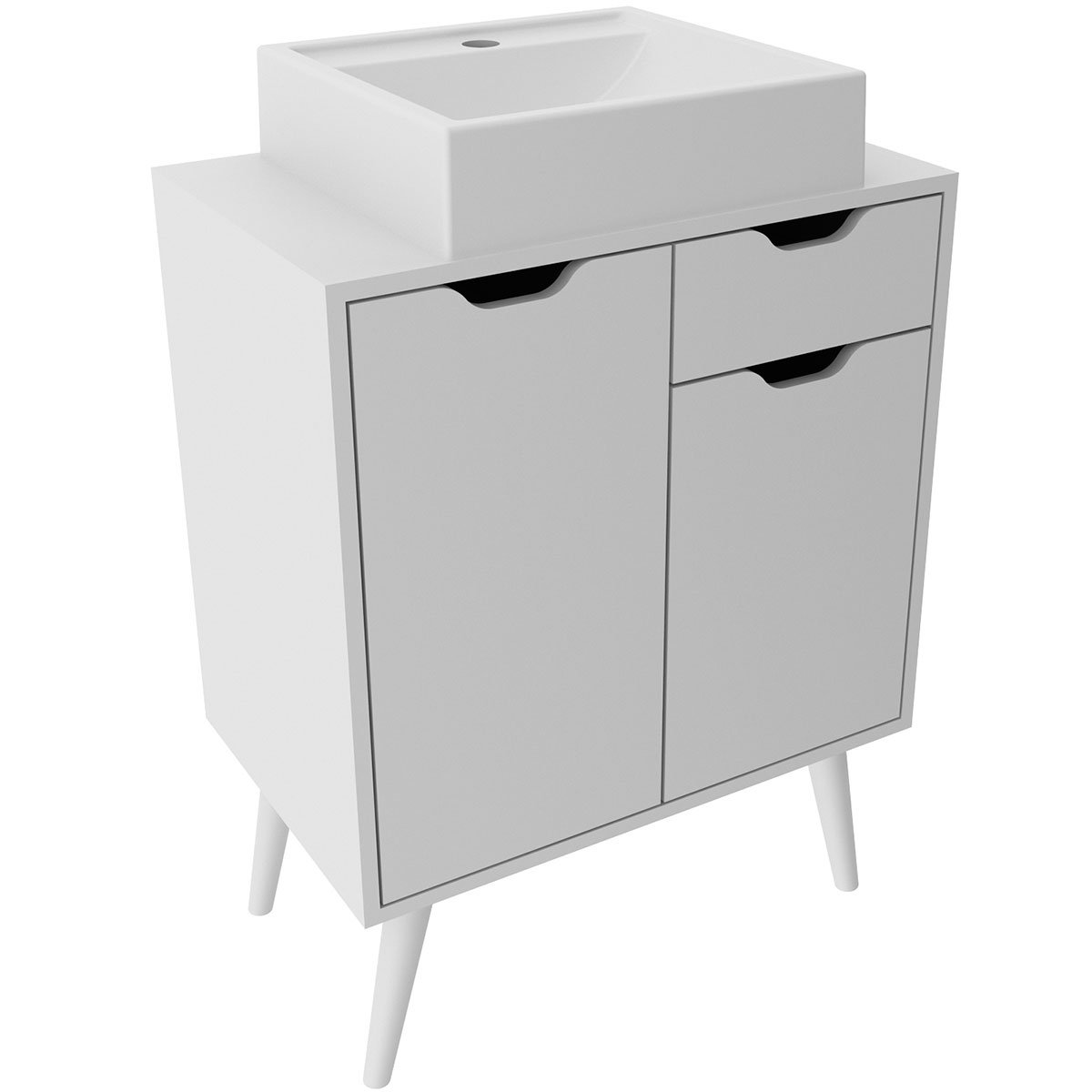 05 gabinete para banheiro 60 cm 2 portas com cuba meire
