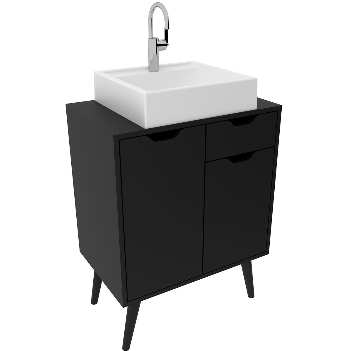 10 gabinete para banheiro 60 cm 2 portas com cuba meire