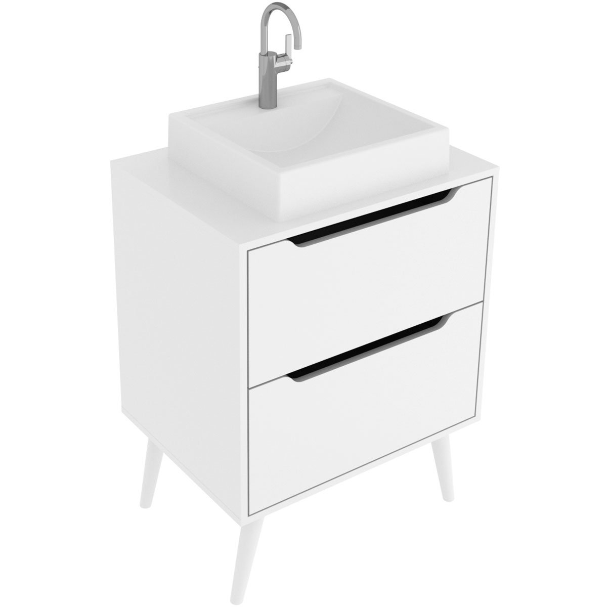 07 gabinete para banheiro 60 cm 2 gavetas com cuba robin