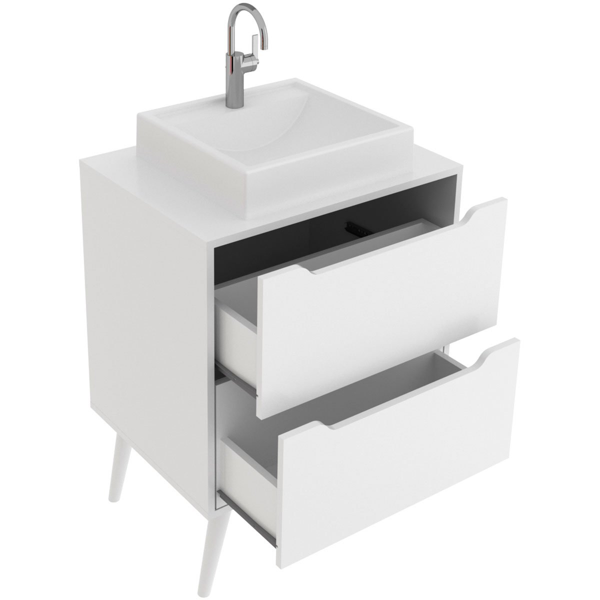 08 gabinete para banheiro 60 cm 2 gavetas com cuba robin