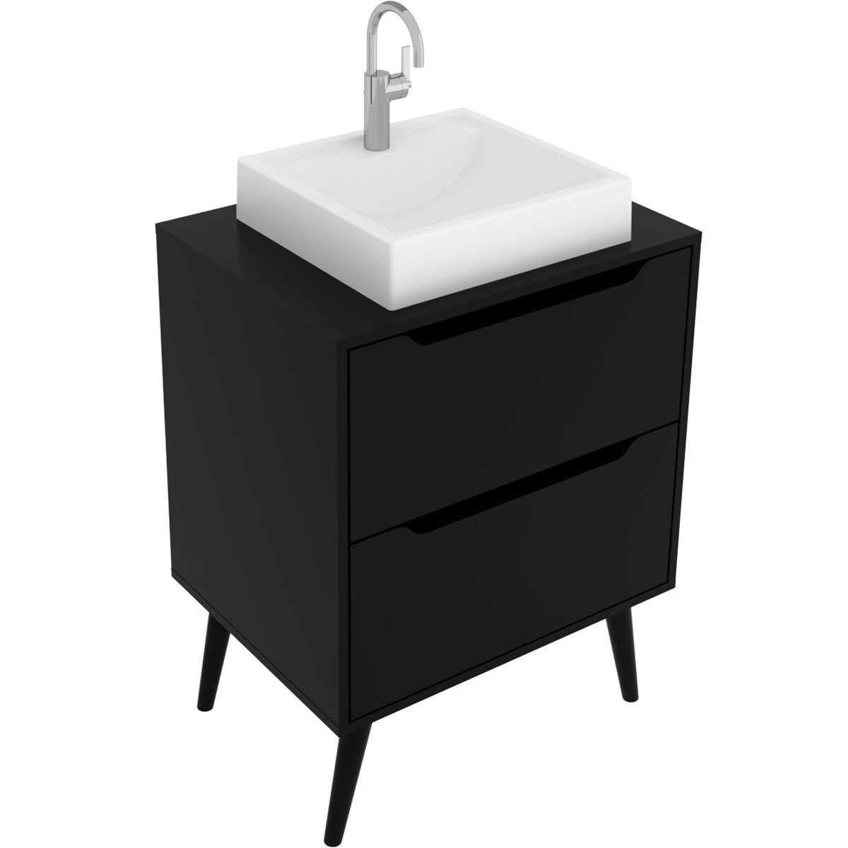 11 gabinete para banheiro 60 cm 2 gavetas com cuba robin