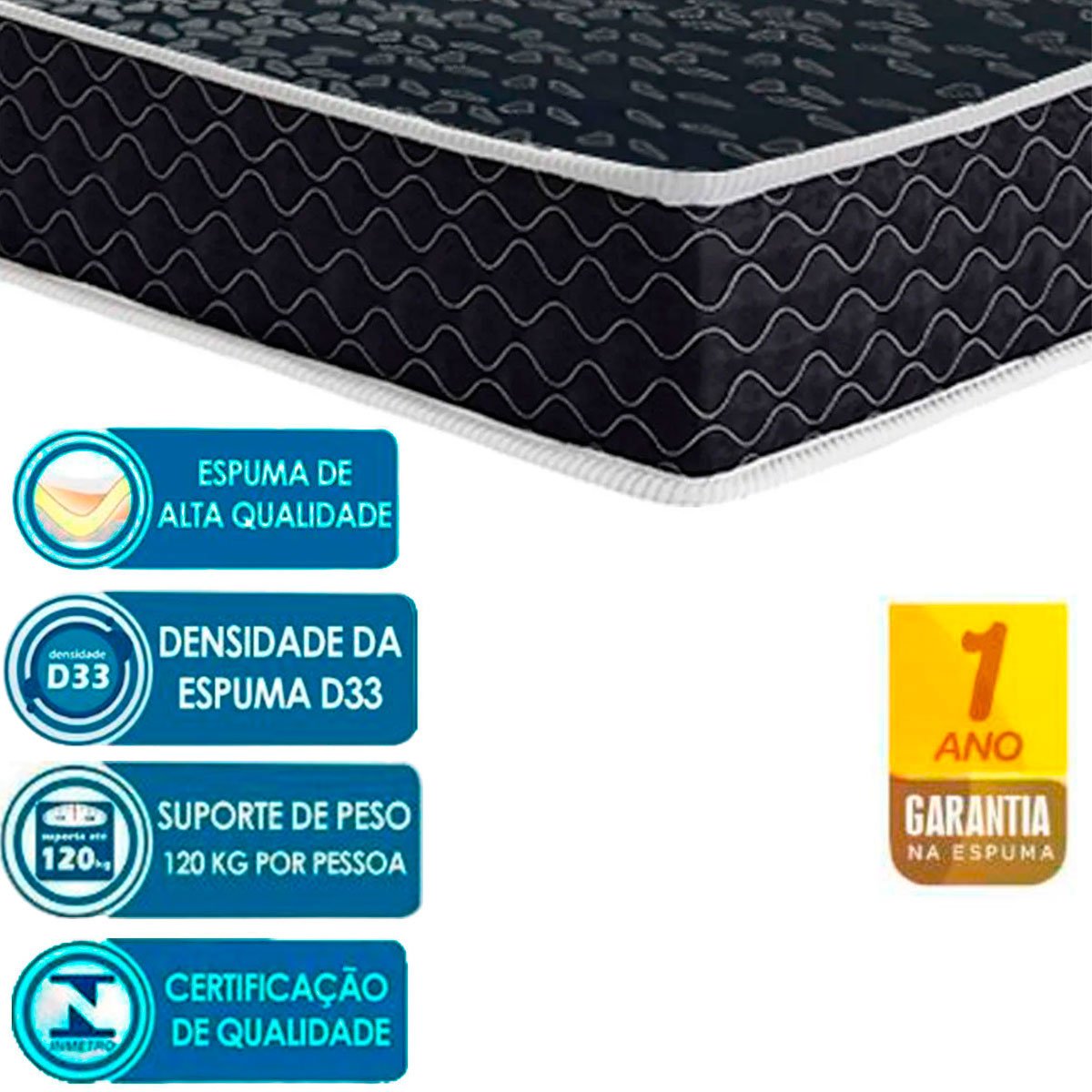 colchao solteiro espuma d33 138x188x20 cm dream3