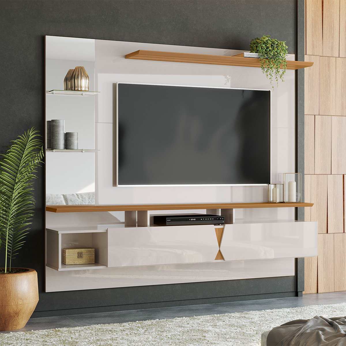 painel illume off white damasco 1