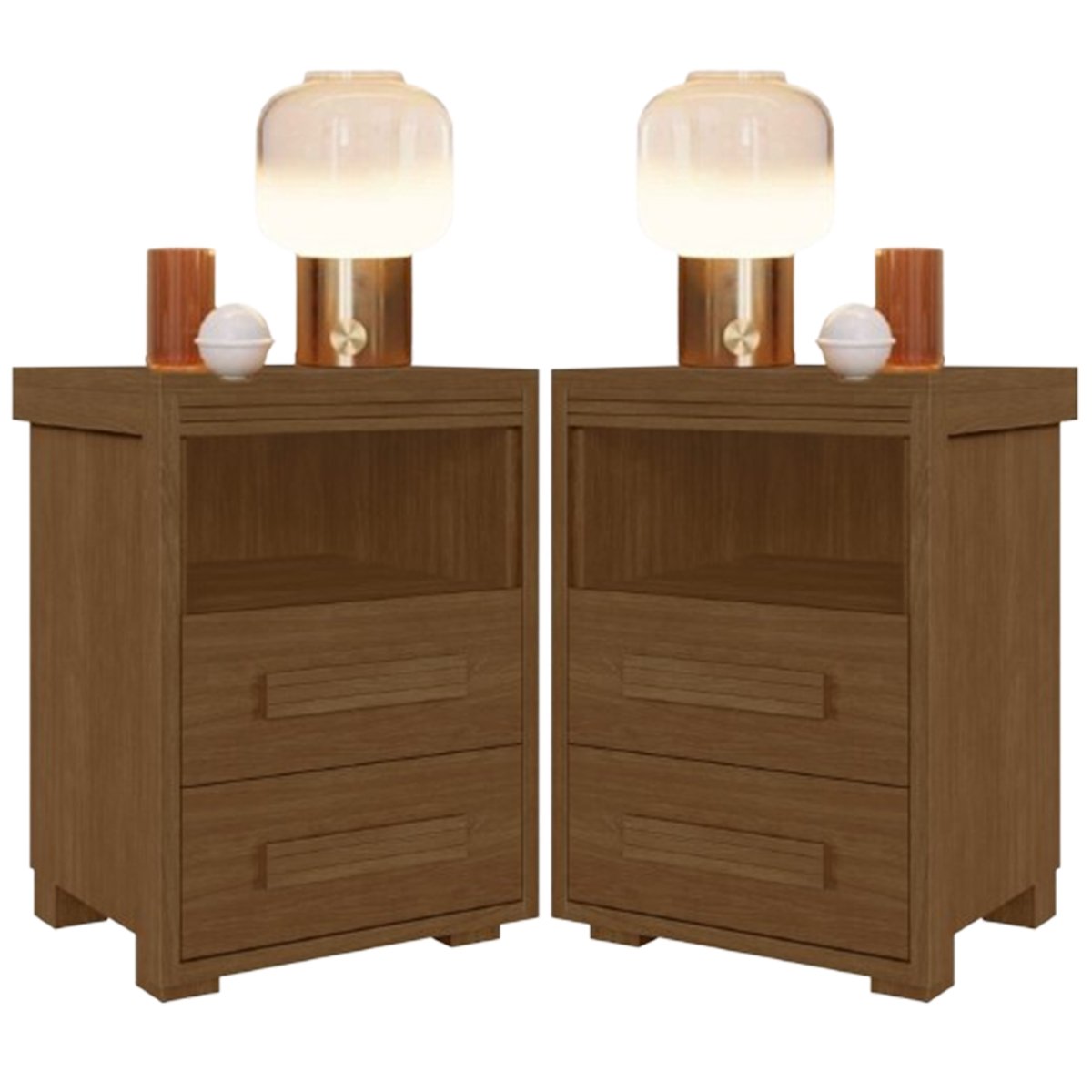 01 kit 2 mesas de cabeceira pes madeira 2 gavs toquio 100 mdf