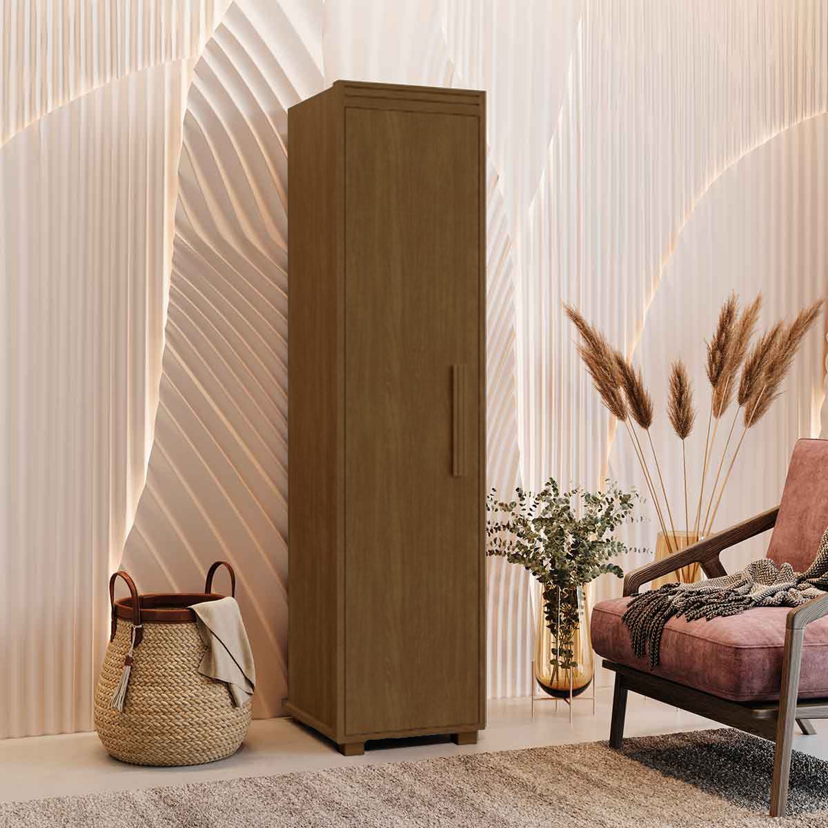 16 armario multiuso 1 porta 4 prateleiras 100 mdf delta