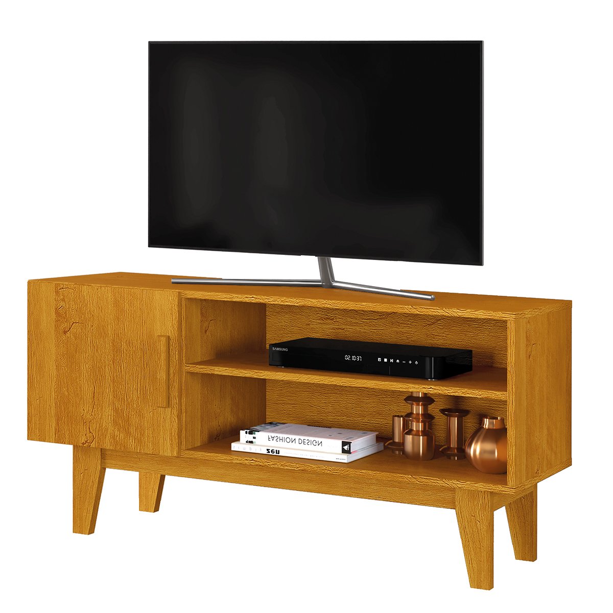 06 rack bancada em mdp 1 porta para tv de ate 42 1 10 cm dallen