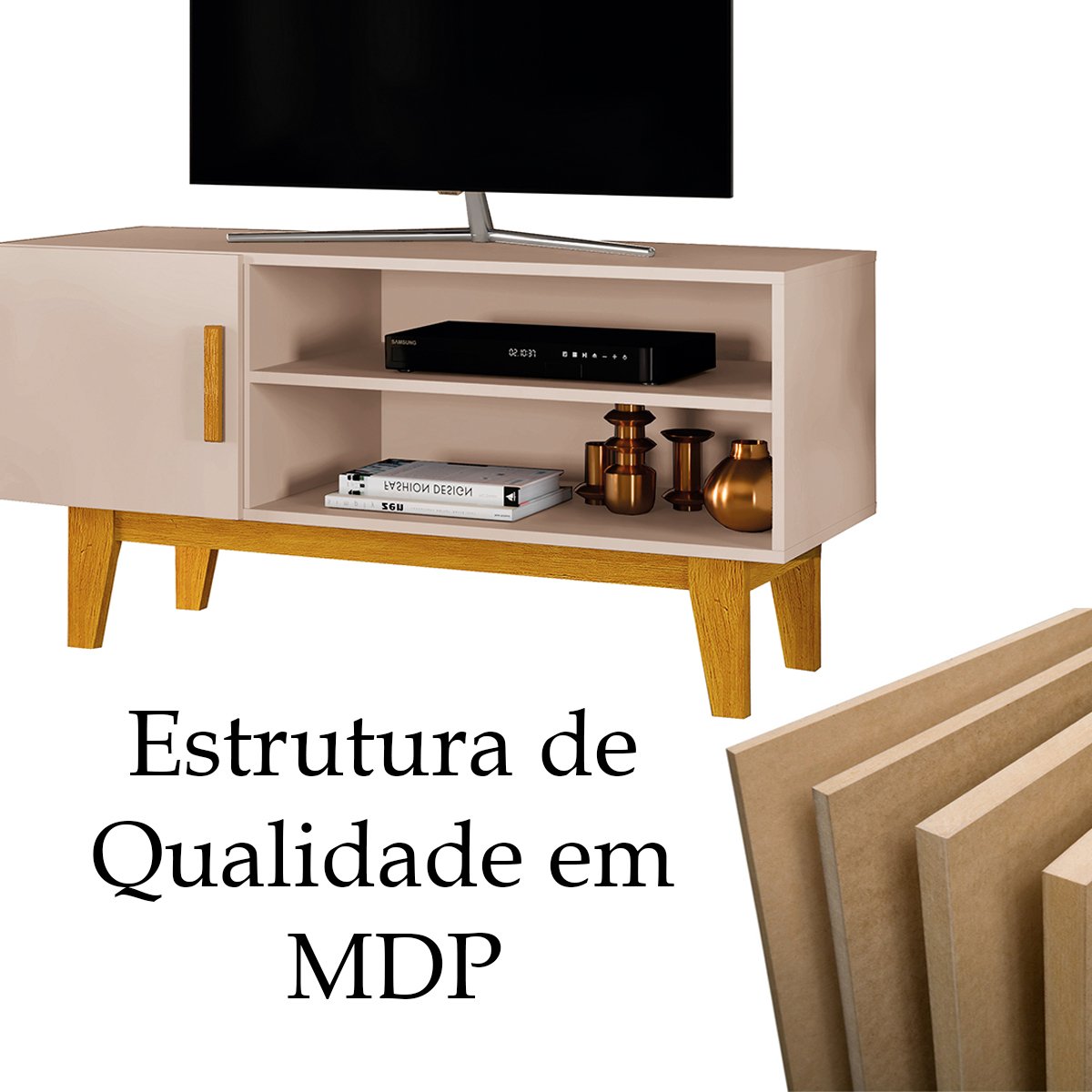 07 rack bancada em mdp 1 porta para tv de ate 42 1 10 cm dallen