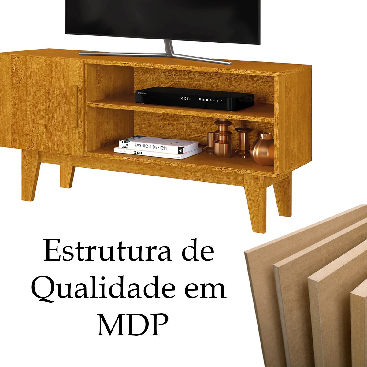 09 rack bancada em mdp 1 porta para tv de ate 42 1 10 cm dallen