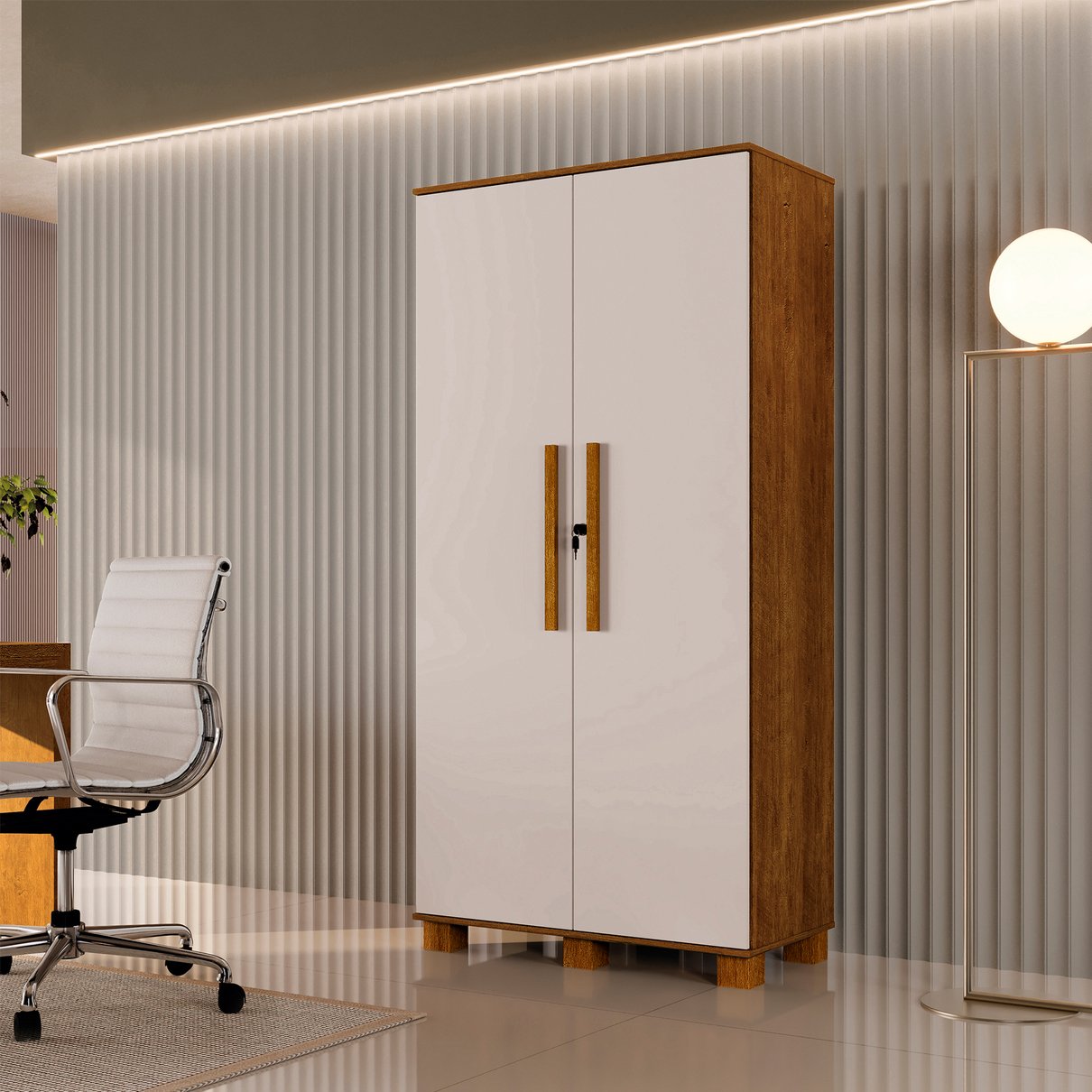 21 armario multiuso em 100 mdf 2 portas c chave dream