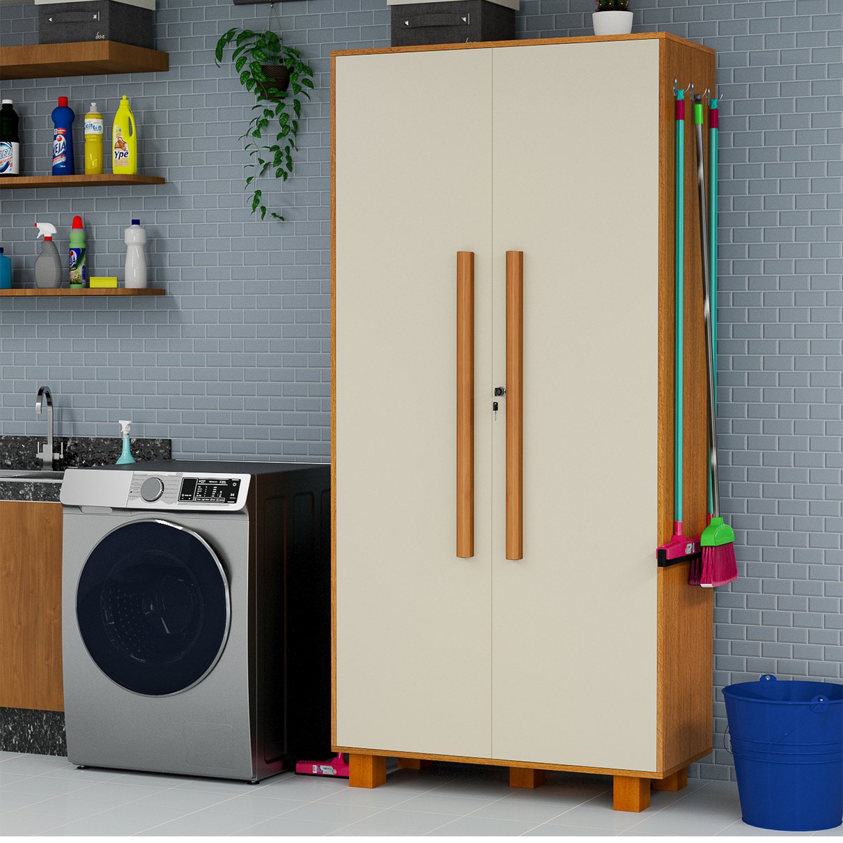 06 armario multiuso 100 mdf 2 pts c chave para lavanderia londres