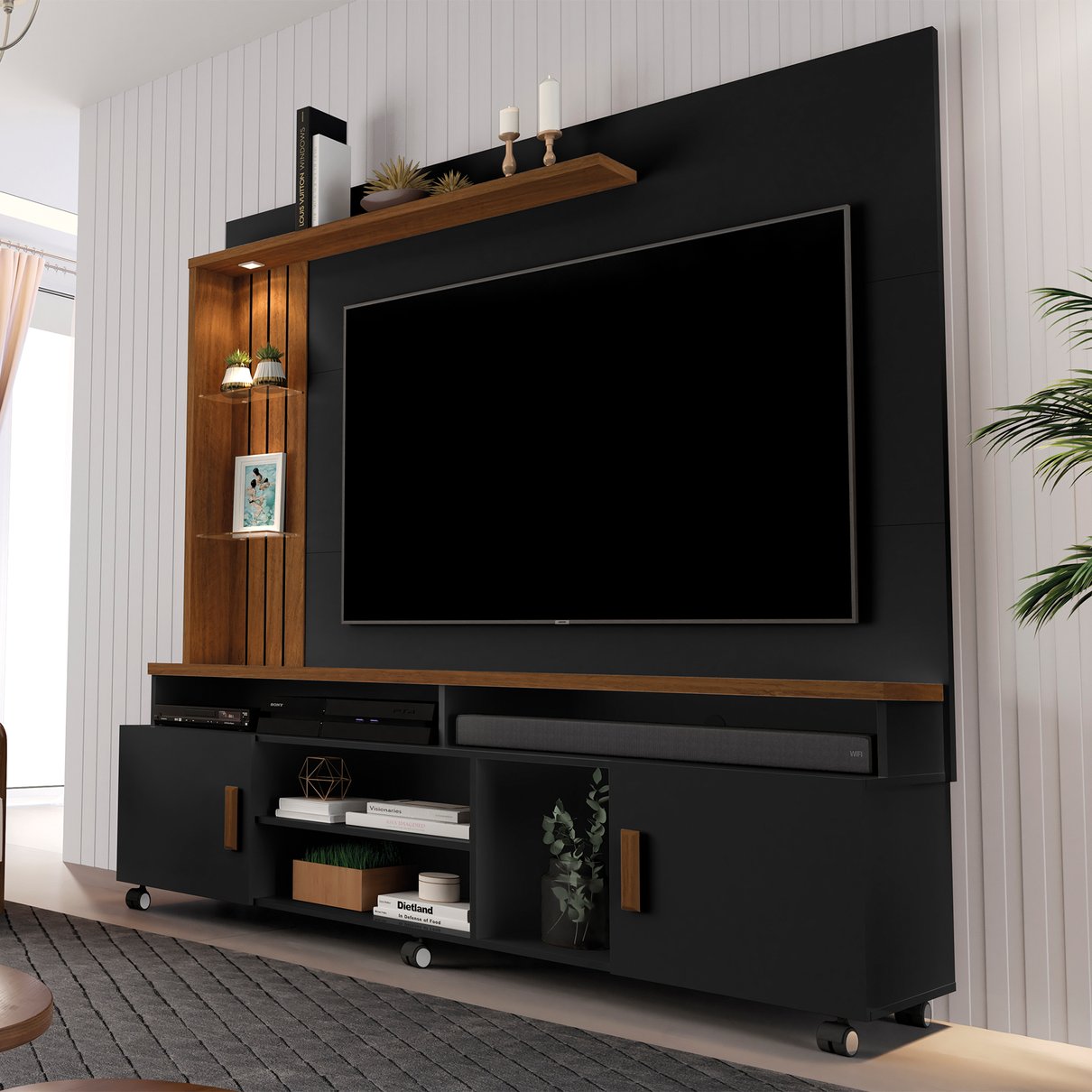 07 painel para tv de ate 65 com led oscar