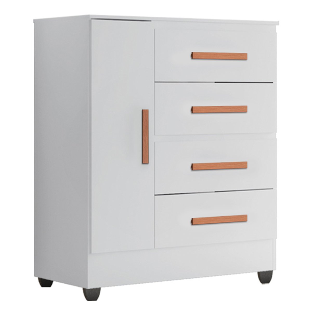 01 comoda sapateira para quarto 1 porta 4 gavetas lisa
