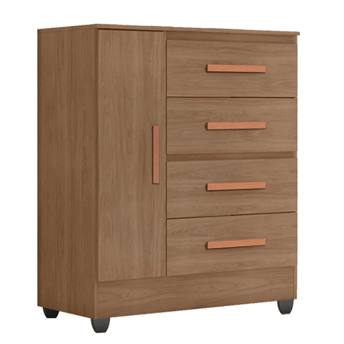 07 comoda sapateira para quarto 1 porta 4 gavetas lisa