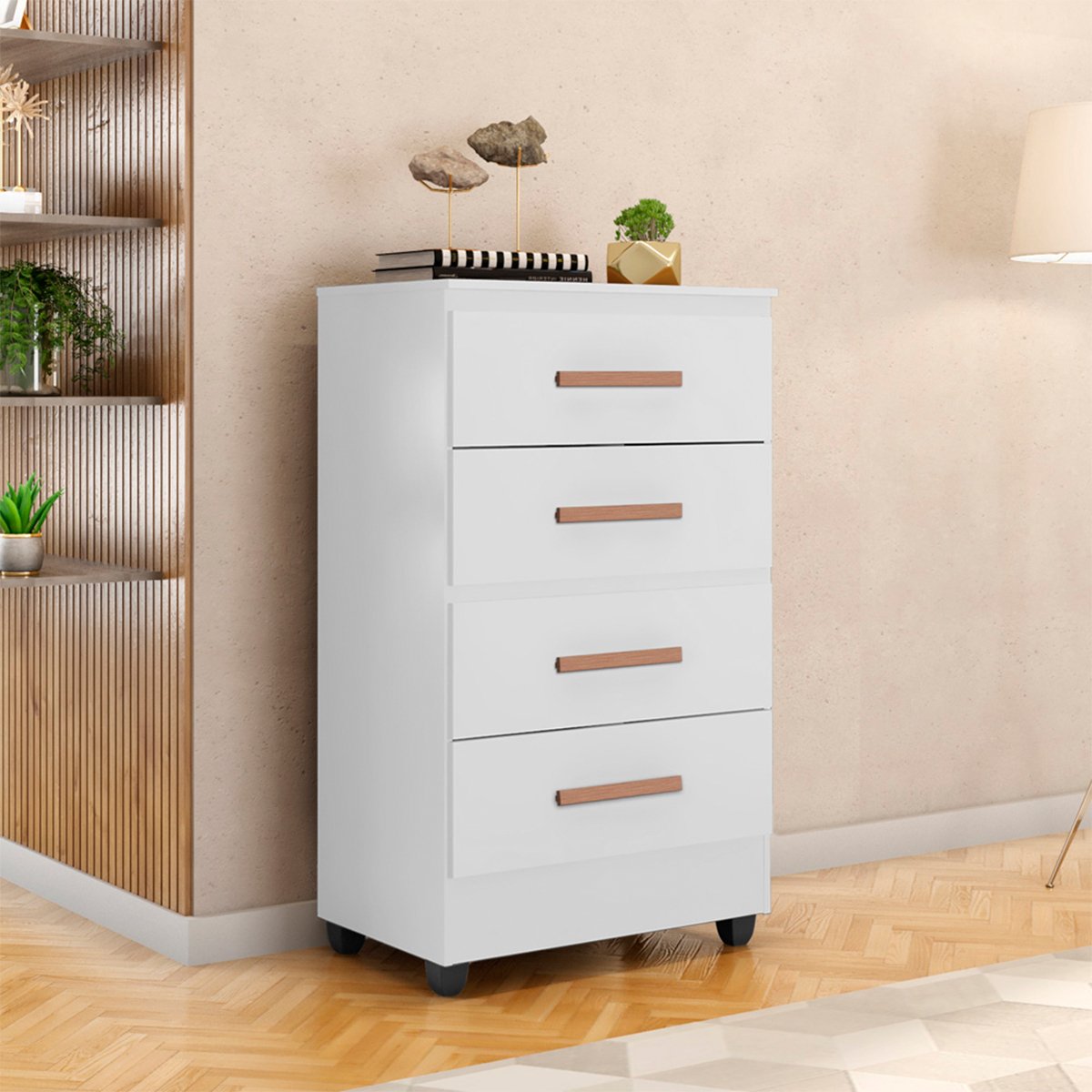 02 comoda para quarto 4 gavetas lisa mdp