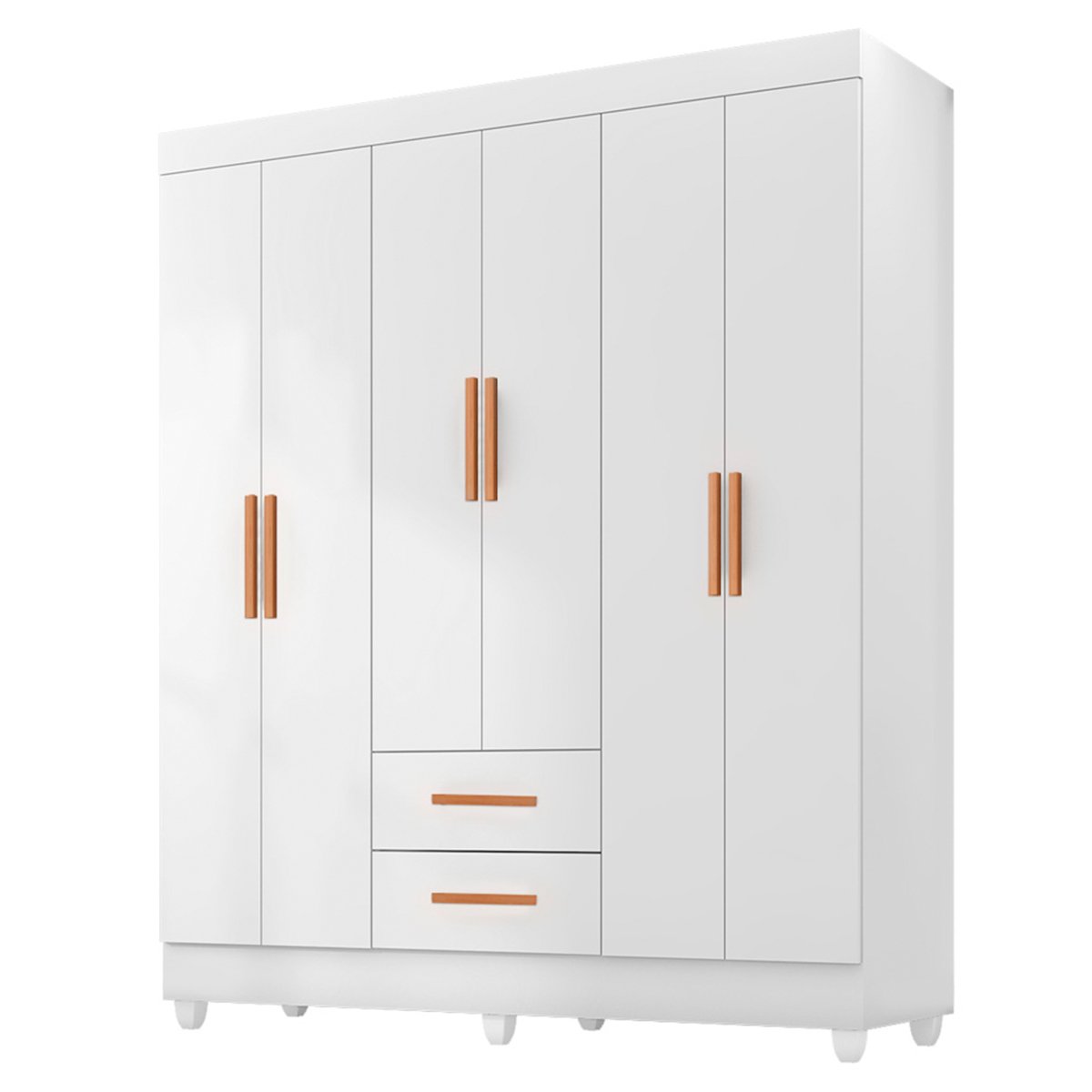 01 kit guarda roupa casal 6 portas com comoda 2 portas 4 gavetas lisa