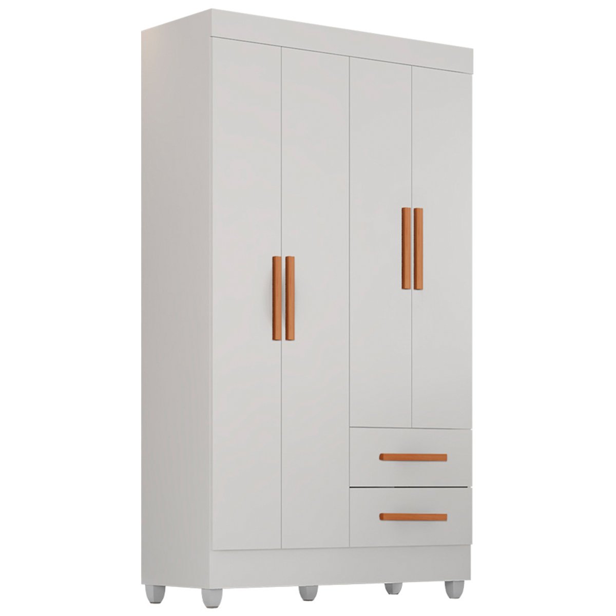 Kit Guarda Roupa Solteiro 4 Portas com Cmoda Sapateira Lisa 11