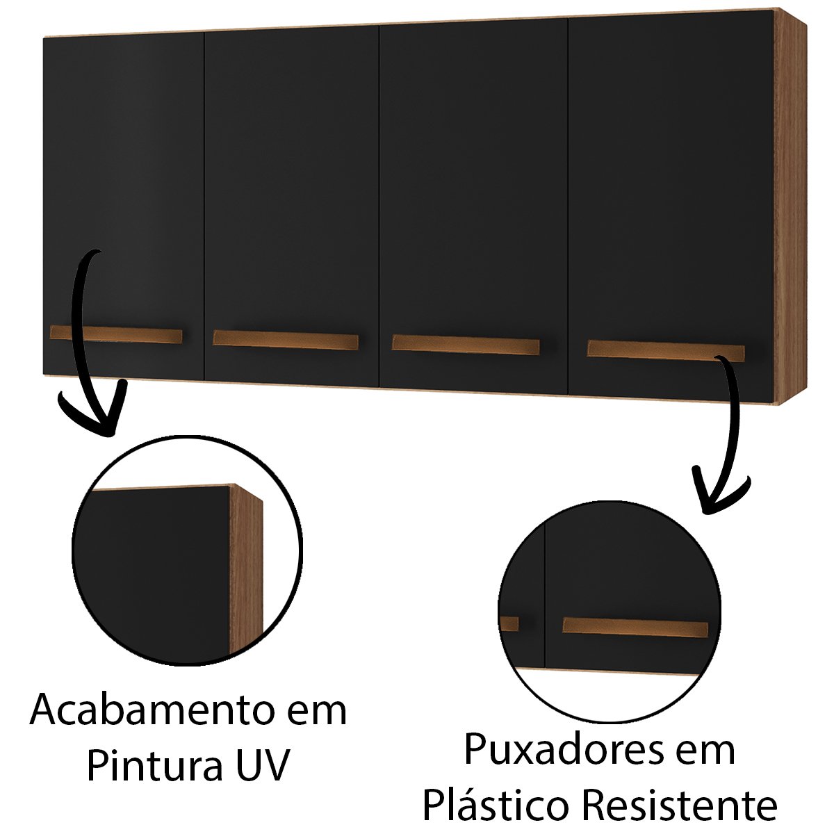 06 armario aereo 4 portas e balcao 3 portas 120 cm vitoriana