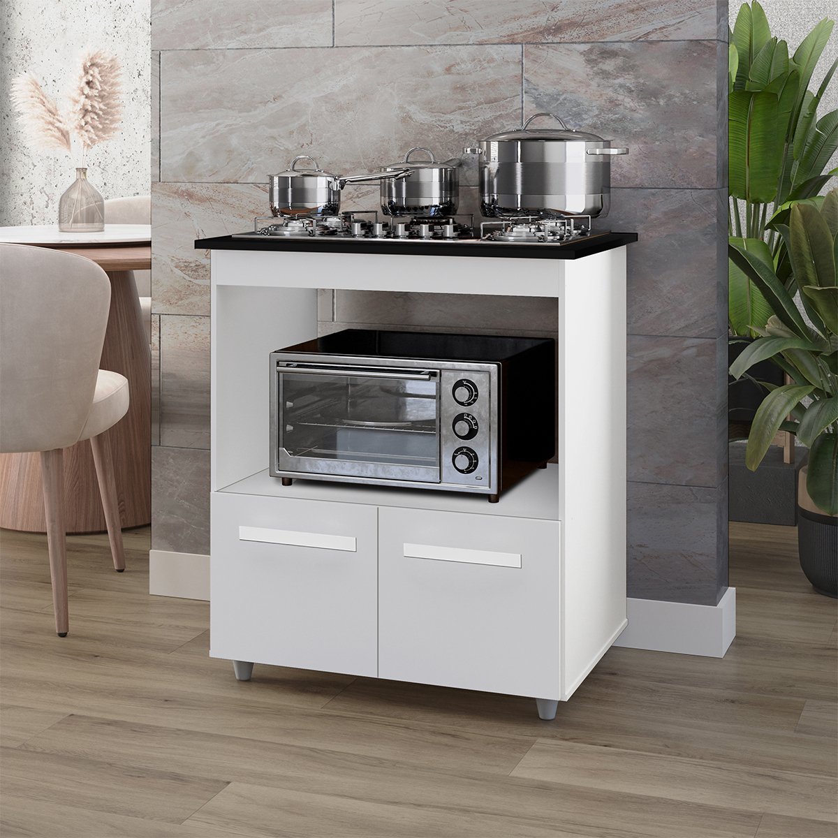 03 balcao cooktop 2 portas 4 bocas mdp com pes eliana