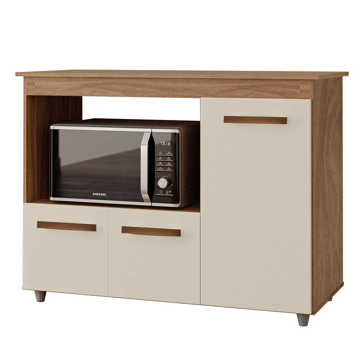 02 balcao multiuso 3 portas e armario aereo 4 portas luni