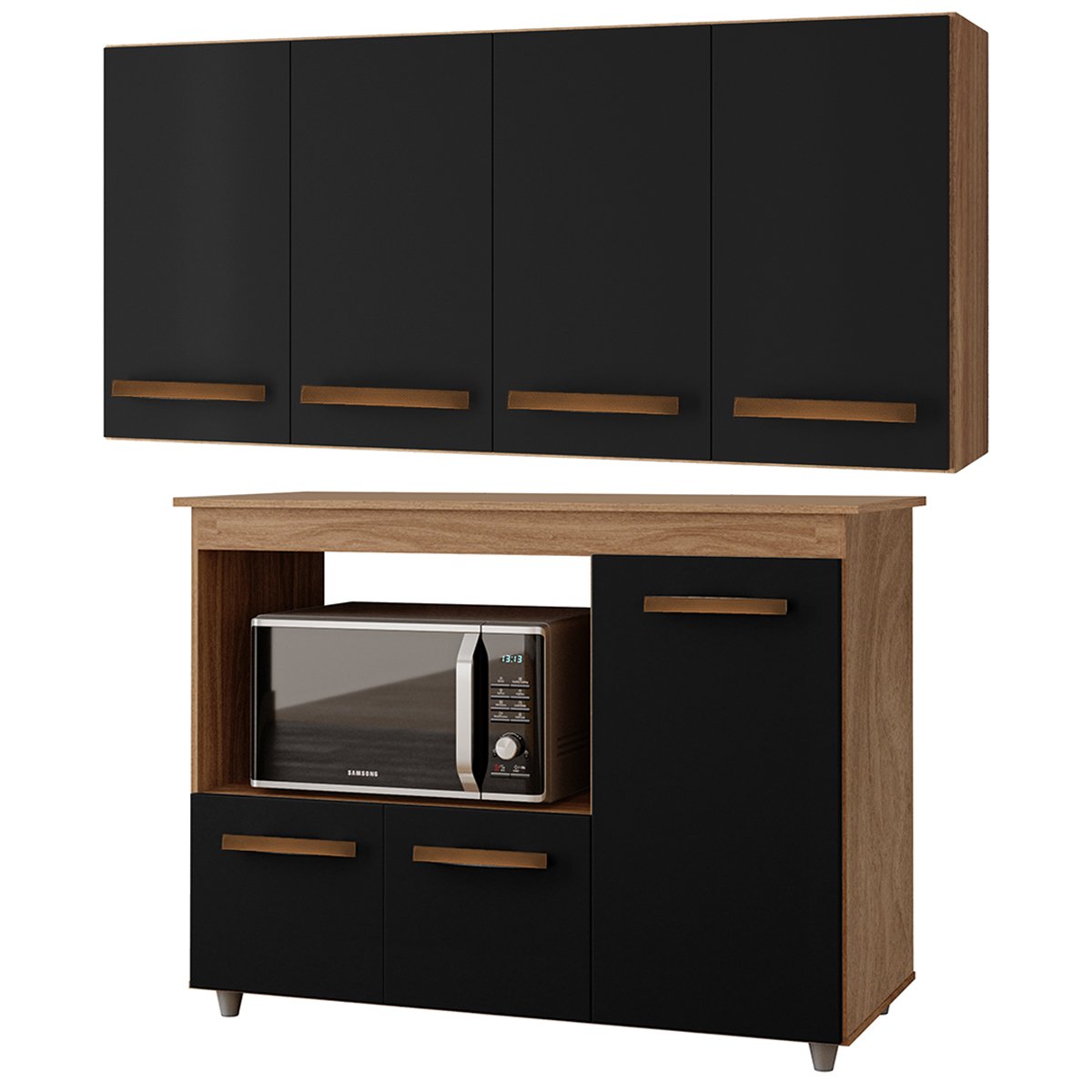 09 balcao multiuso 3 portas e armario aereo 4 portas luni