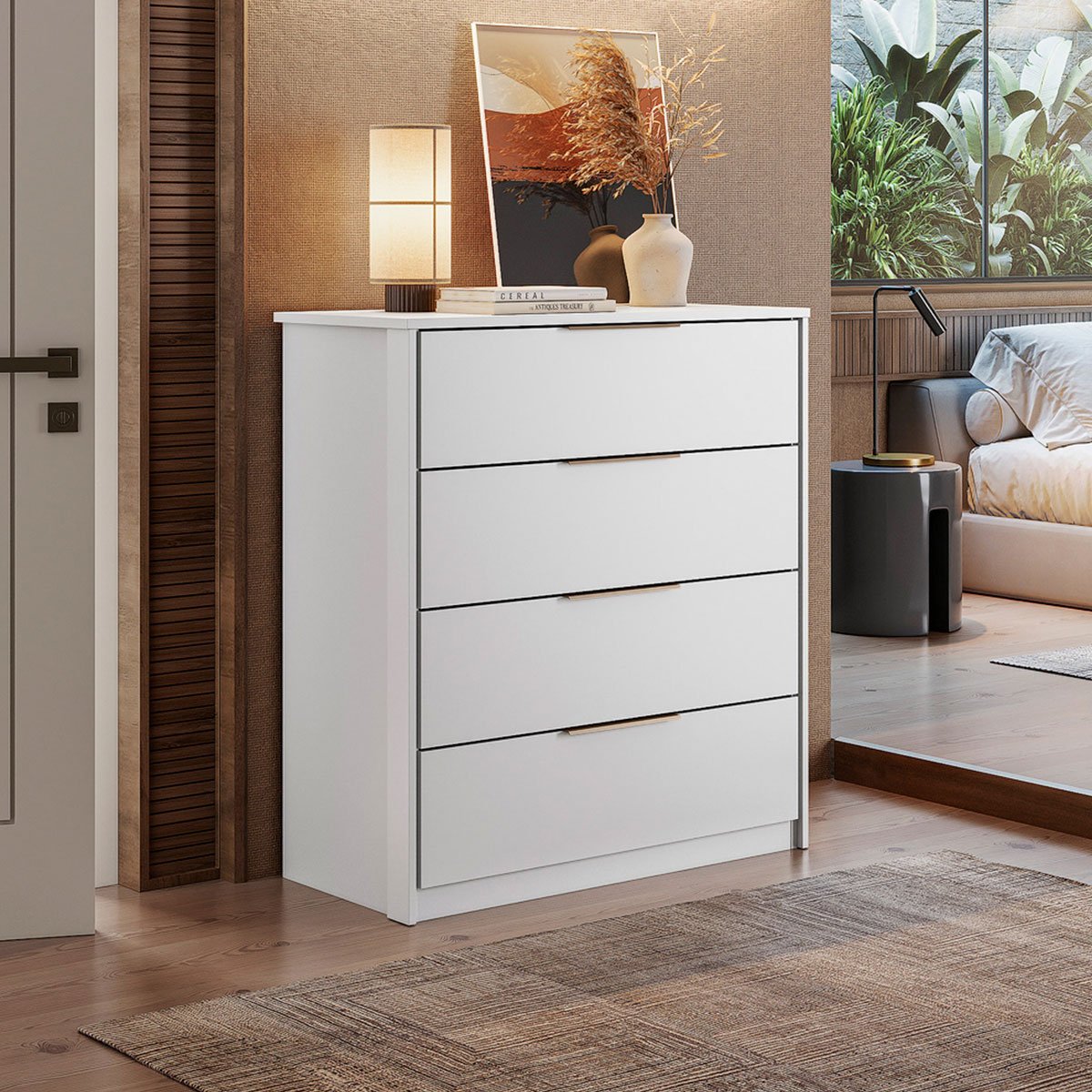 10 comoda para quarto 4 gavetas alina