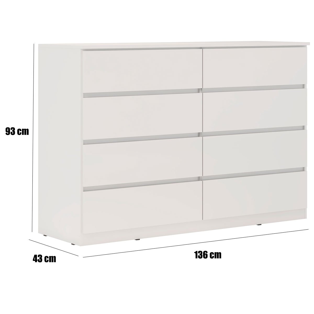 07 comoda grande 8 gavetas para quarto sinatra