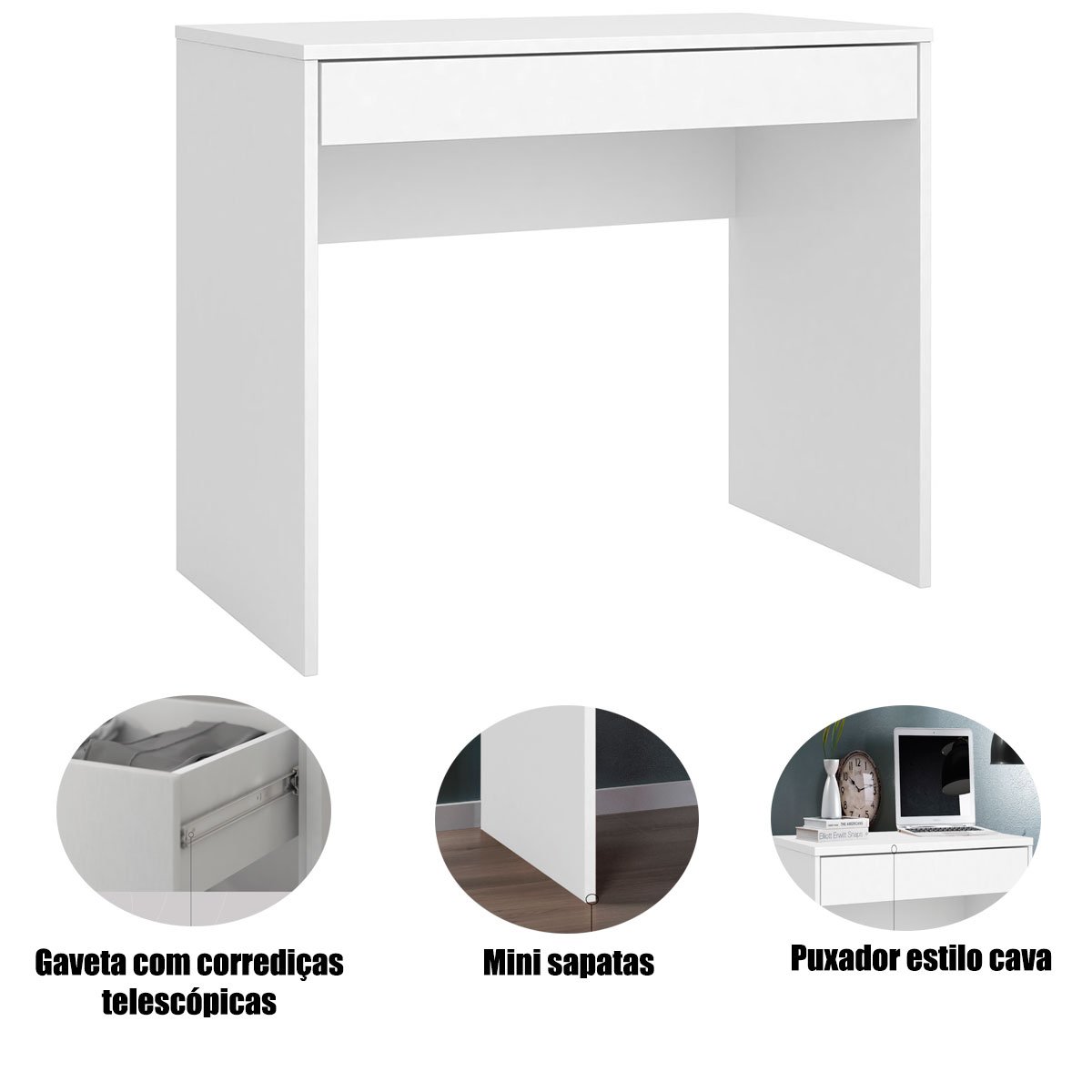 01 mesa para computador escrivaninha 1 gaveta celeste