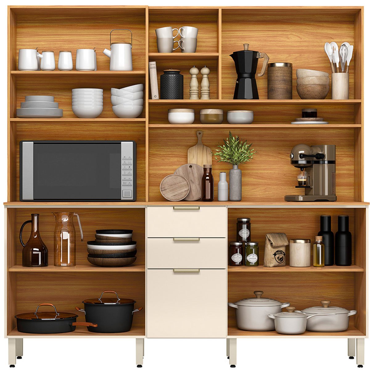 08 kit cozinha compacta 10 portas 2 gavetas ruby