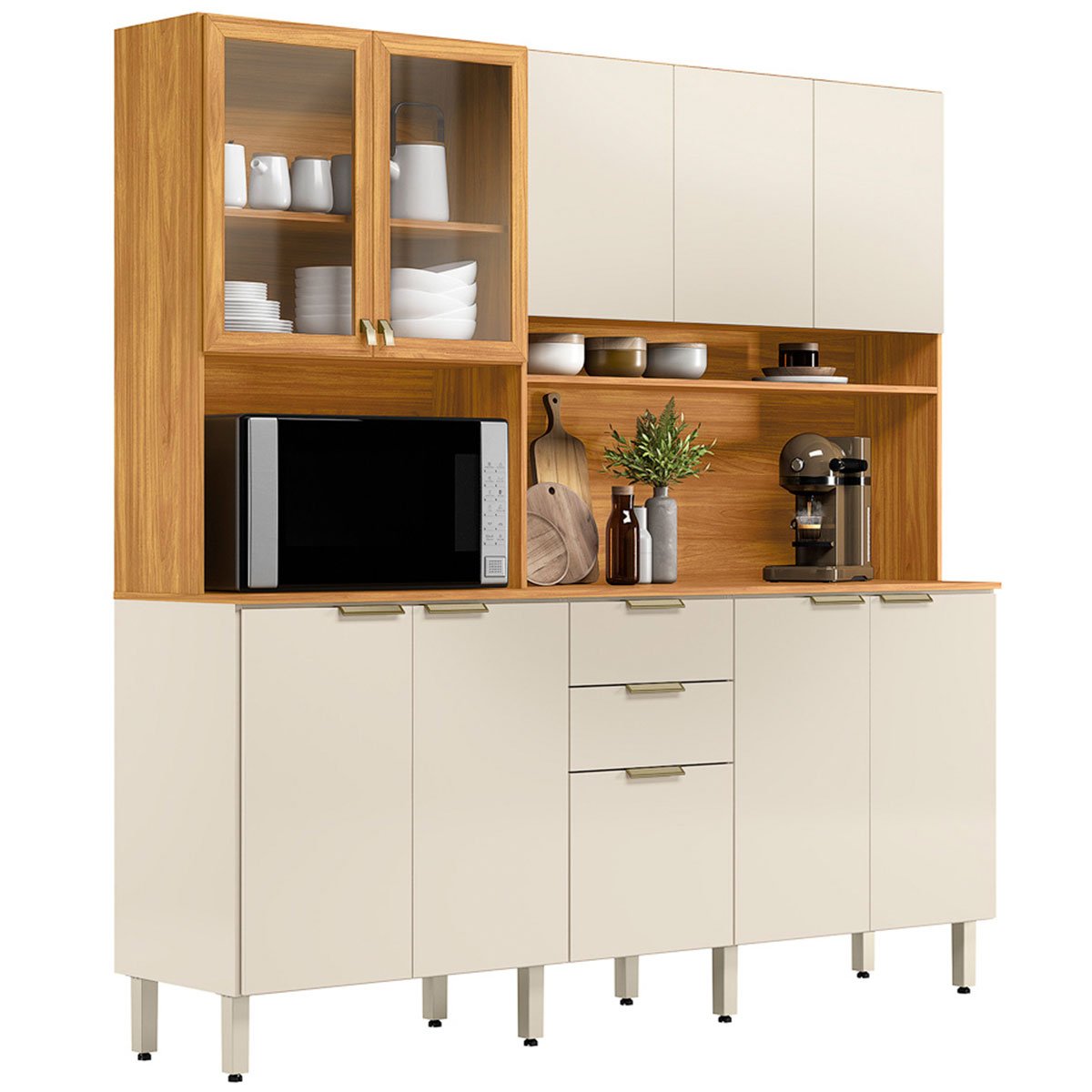 09 kit cozinha compacta 10 portas 2 gavetas ruby