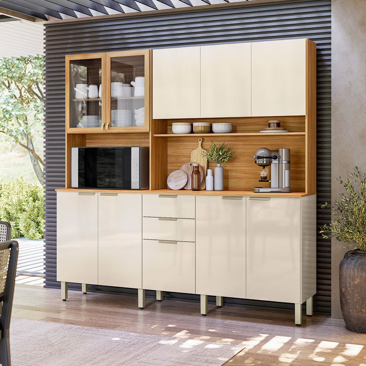 10 kit cozinha compacta 10 portas 2 gavetas ruby